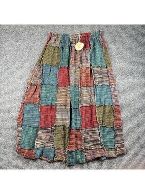 Gardenbelle Shop Skirt Size Plus Multicolor Patchwork Cotton Hand Sewn Boho NEW